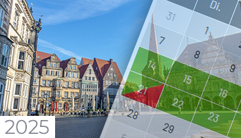 Schulferien und Feiertage 2025 Bremen Kalender