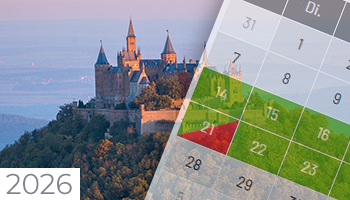 Schulferien und Feiertage 2026 Baden Wuerttemberg Kalender