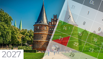 Schulferien und Feiertage 2027 Schleswig-Holstein Kalender