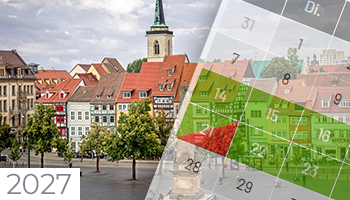 Schulferien und Feiertage 2027 Thüringen Kalender
