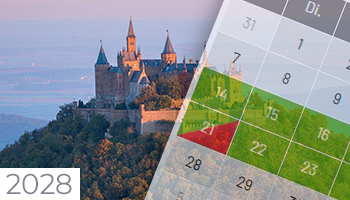 Schulferien und Feiertage 2028 Baden Wuerttemberg Kalender