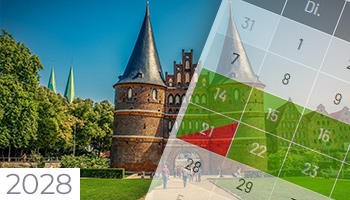 Schulferien und Feiertage 2028 Schleswig-Holstein Kalender
